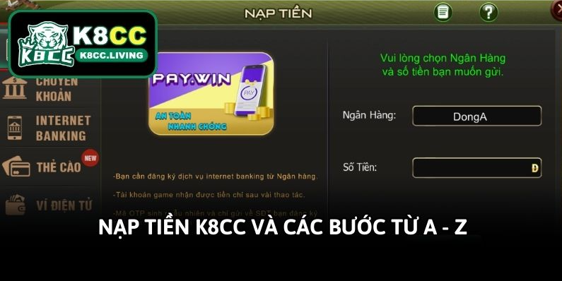 Điền nội dung nạp tiền chính xác